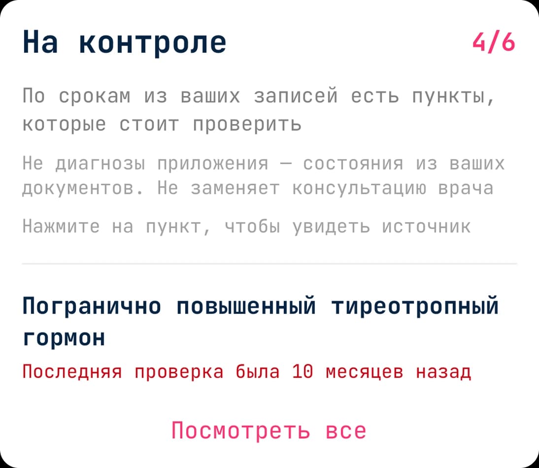 Виджет «На контроле»